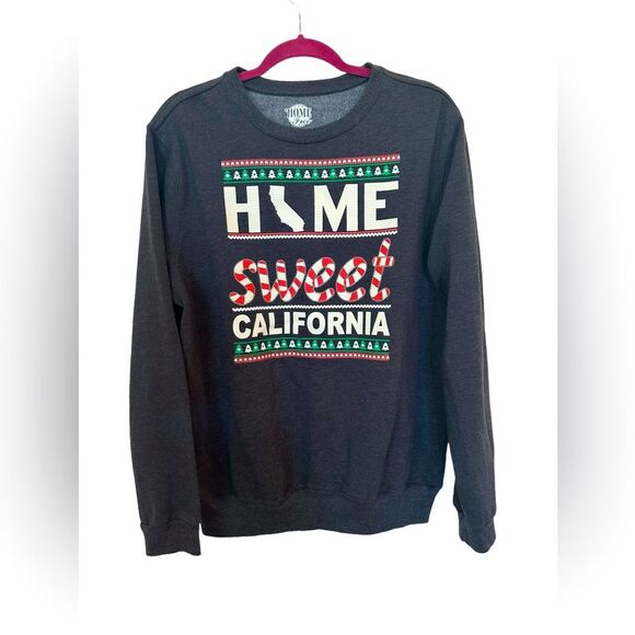 Unisex Christma Home Sweet California Crew pullover Sweatshirt size large - Picture 1 of 4